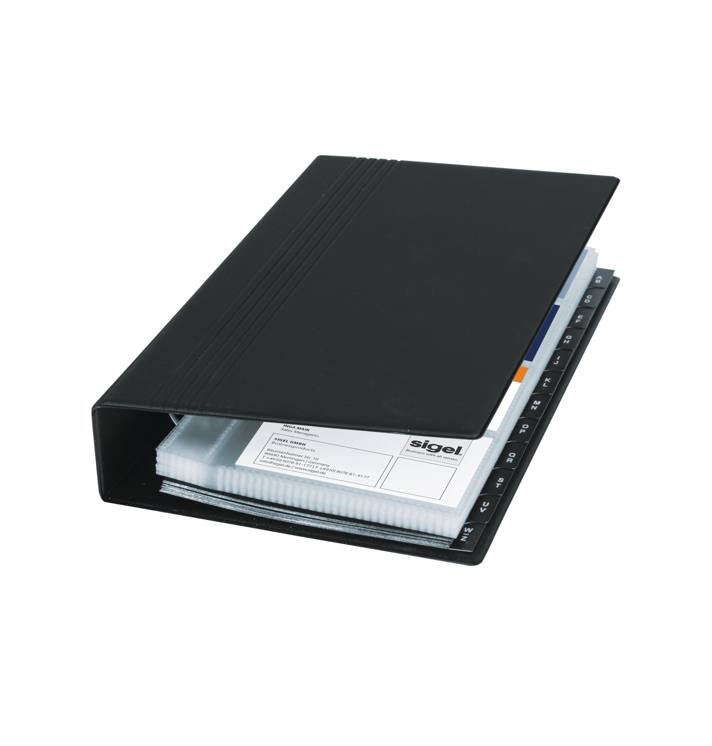 SIGEL VZ300 - Tarjetero de anillas, para hasta 200 tarjetas (máximo 90 x 58 mm)