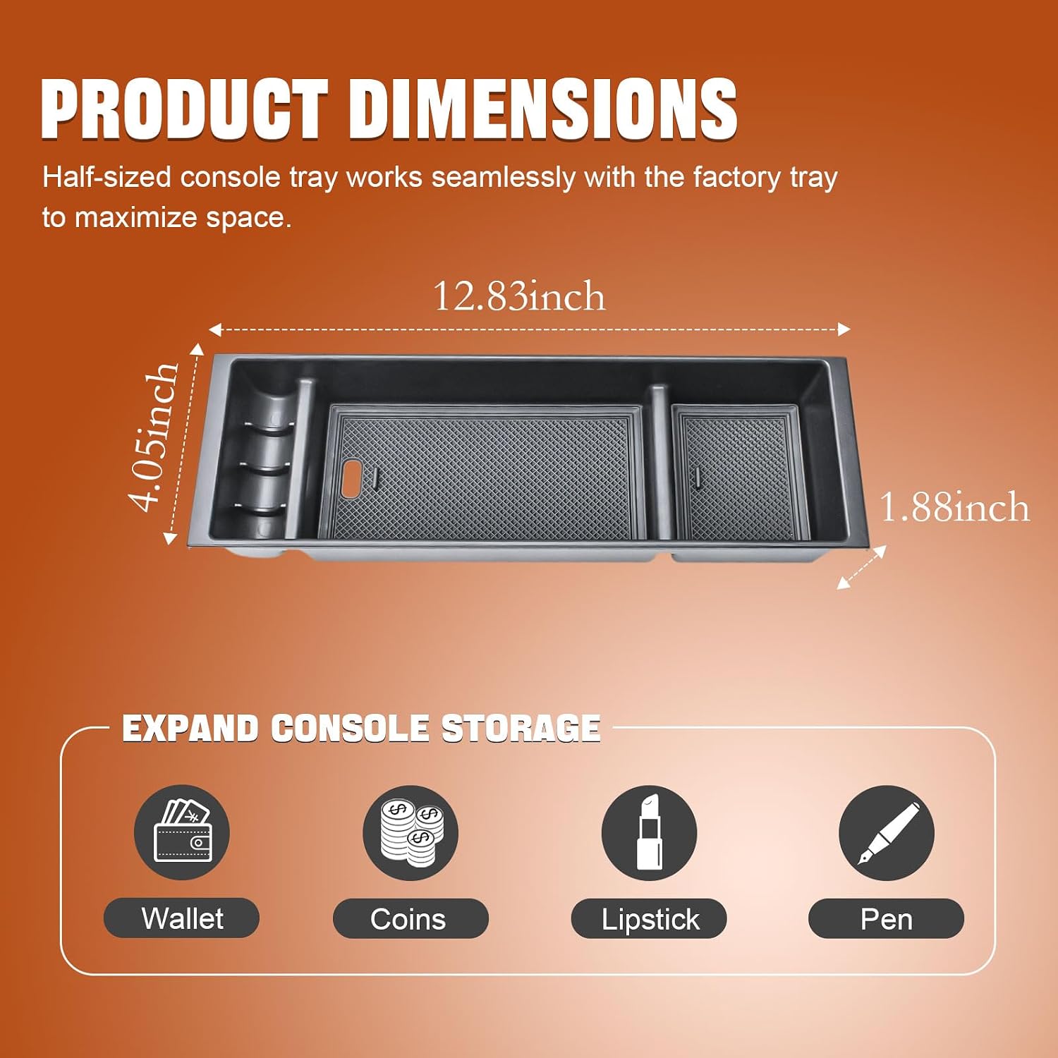 Center Console Organizer Compatible with Ford F150 Accessories 2024 2025 2026 & F150 Lightning,Center Console Tray for F-150 Interior Accessories, Work Great with The OEM Tray-(Only One Tray)