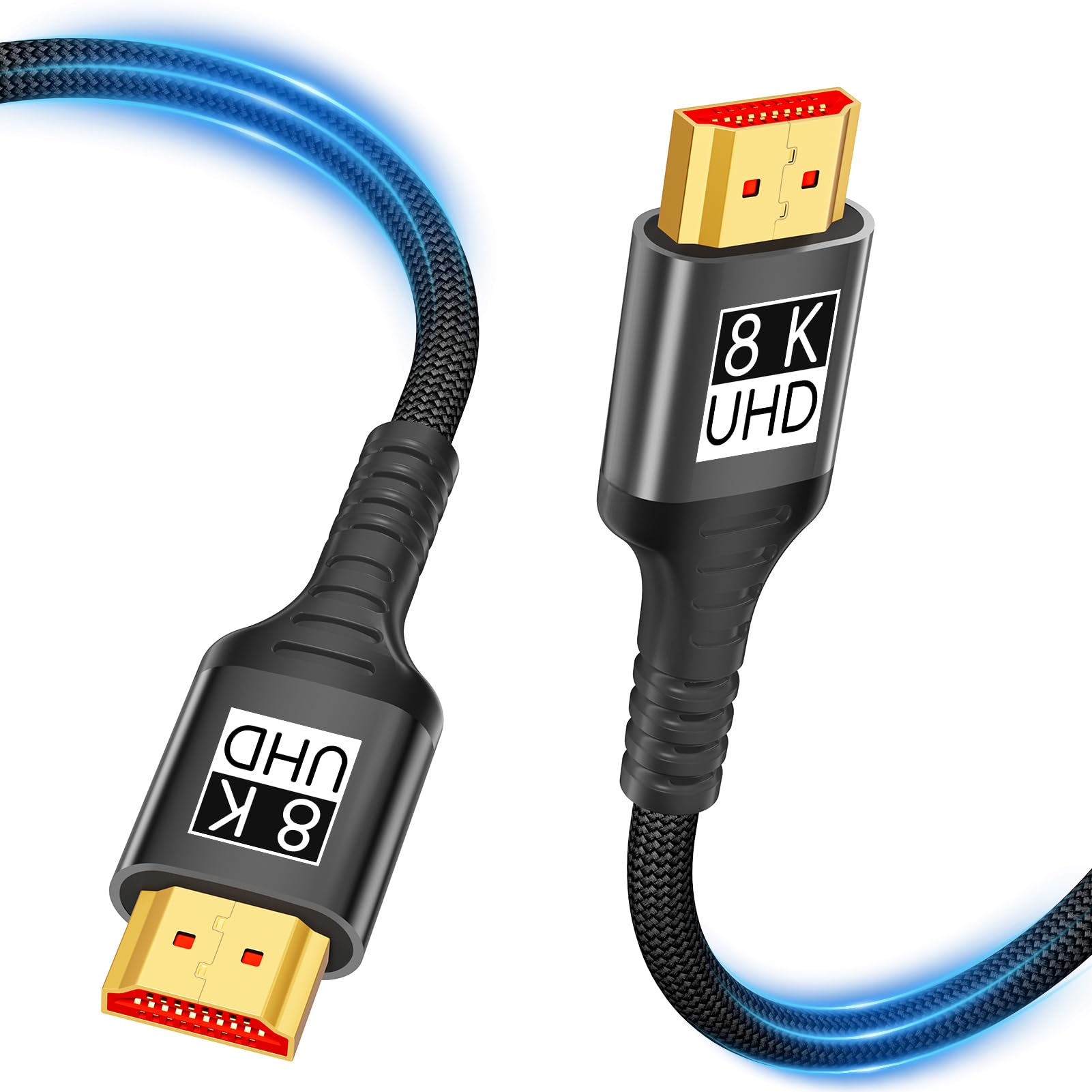 Kryoza Cable HDMI 5 metros,Cable HDMI 2.1 5m 8K@60Hz 4K@120Hz 7680P Ultra Alta Velocidad Soporta HDR10 3D eARC HDCP2.2&2.3,Compatible con PS5/4 X-Box/HDTV/Blu-ray Player/Proyector/Monitor/PC