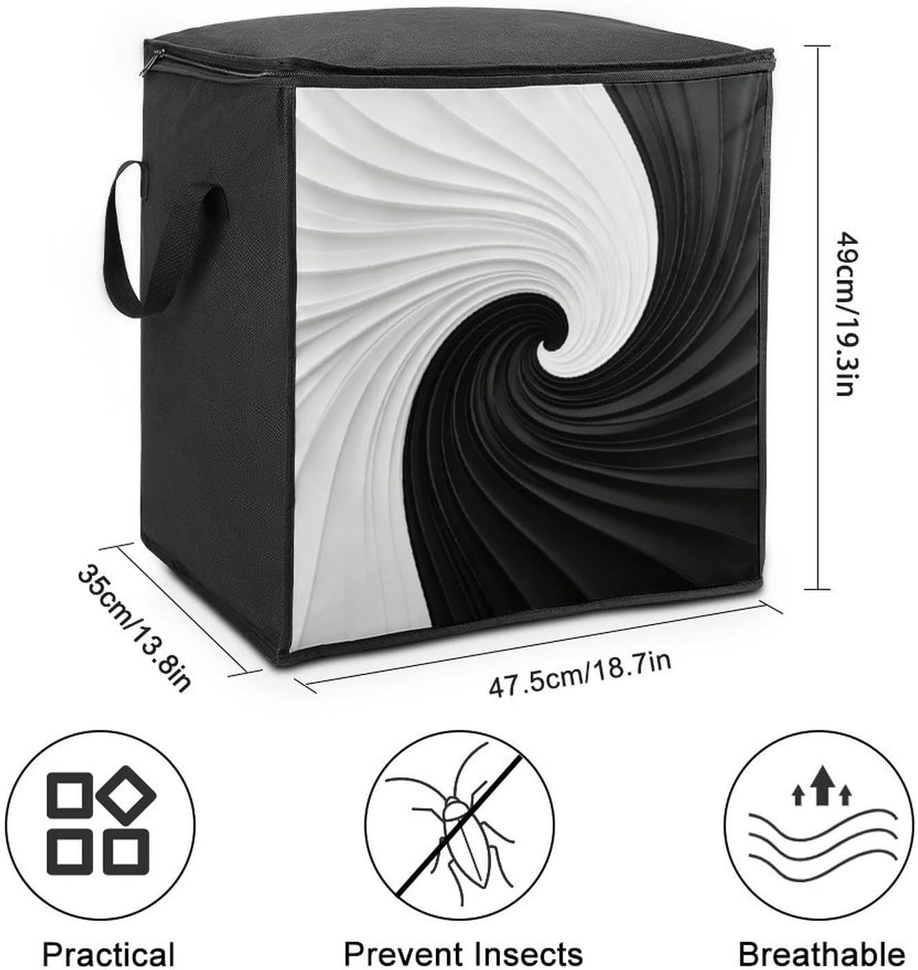 Minimalism Comforter Storage Bag Moving Bag | Clothes Storage Bins-70L,Moving Bag With Dual Handles For Easy Carrying, Zipper Design Durability for Home,Bedroom,Closet