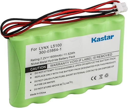 Kastar Batería compatible con Ademco Honeywell Lynx LYNXRCHKITHC LYNXRCHKIT-HC K5109 781410403291 55026089 WALYNX-RCHB-SC WALYNXRCHBSC LYNXRCHKIT-SC