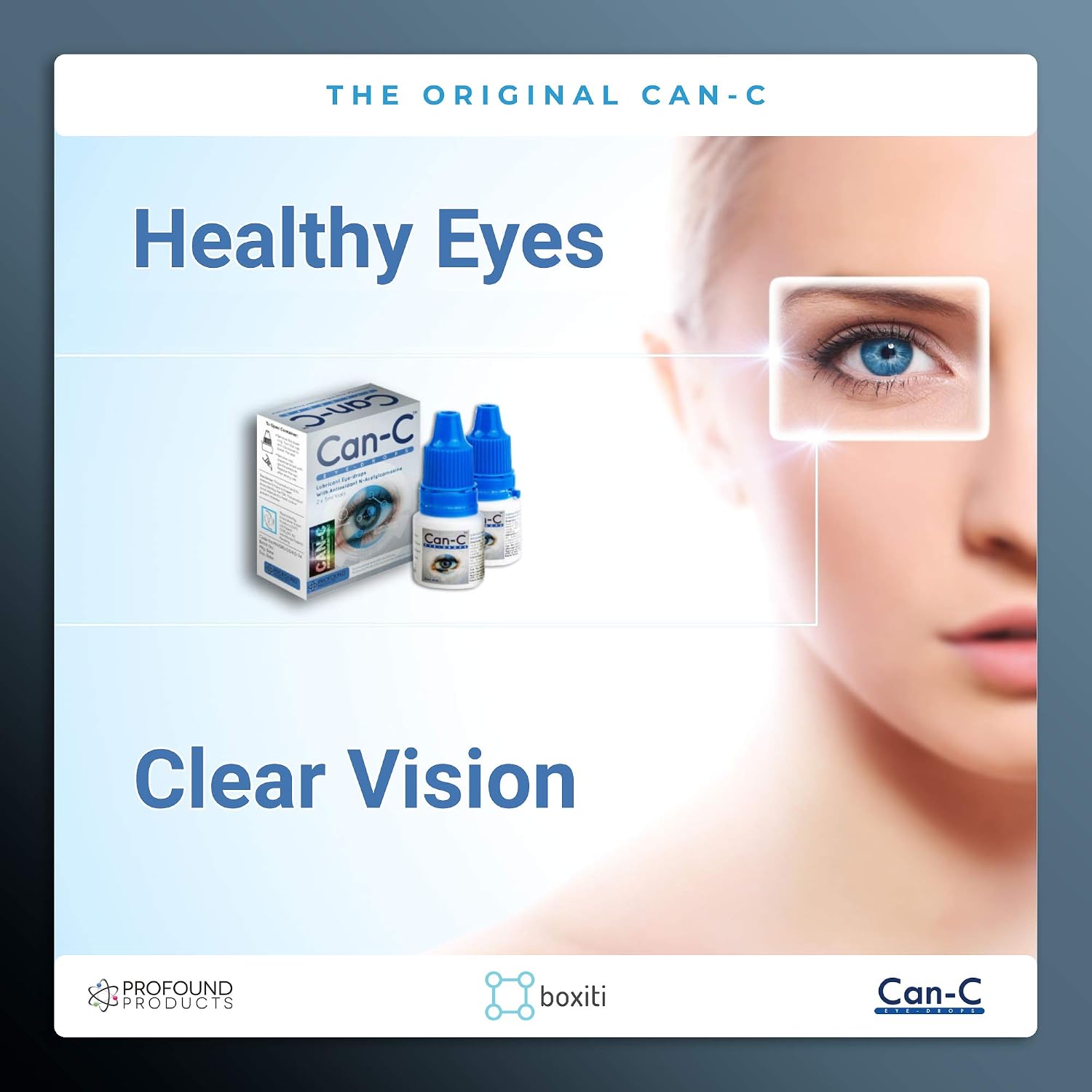Boxiti Can-C Eye Drops 5ml Liquid (2 in 1 Pack) Can C Cataract Eye Drops N-Acetylcarnosine, Human and Animal Eye, Cataract Eye Drops for Dog - Gift Set Wipe