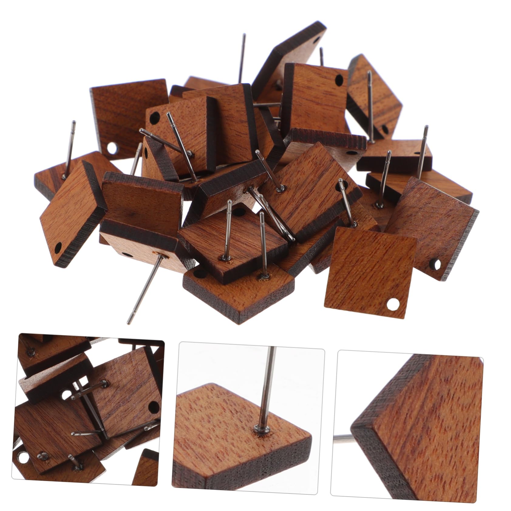 Lurrose 60stücke Holz Ohrstecker Bastelmaterial Für Kreative Ohrringe Geometrische Form Leicht Und Tragbar Für Schmuckgestaltung Und Personalisierte