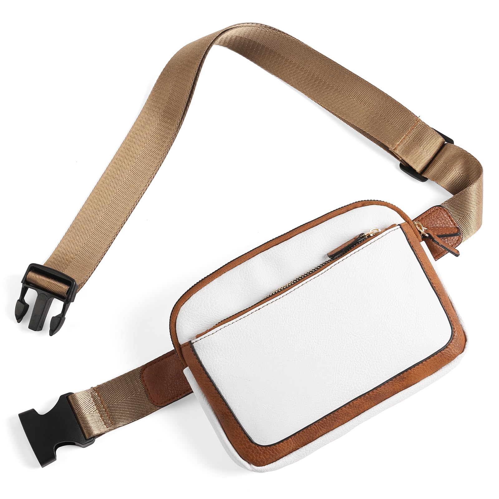 Vegan Leather Belt Bag for Women Fanny Pack Crossbody with Adjustable Strap Fashion Waist Packs by Amxnx…