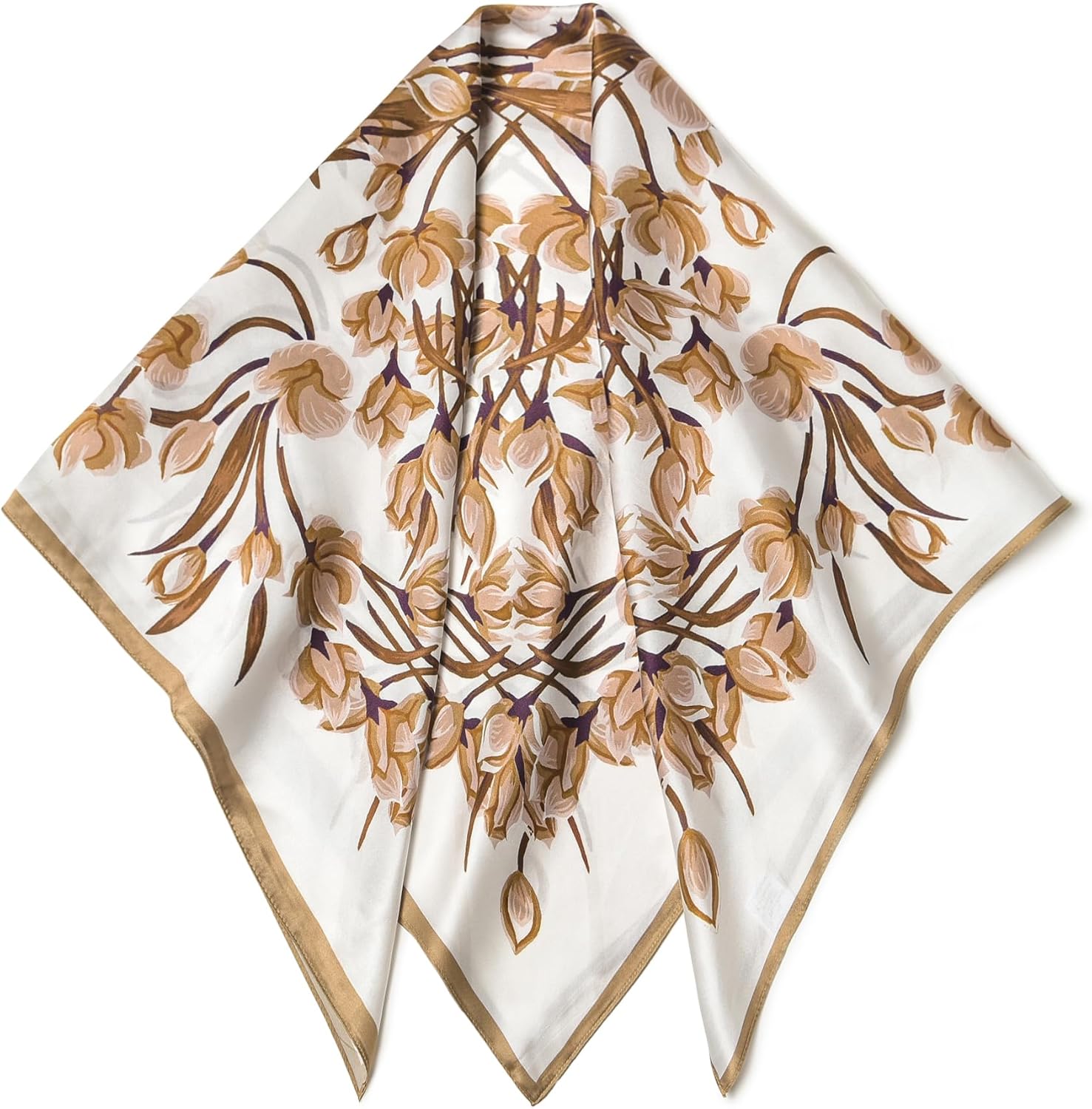 100% Mulberry Silk Scarf 35" Square Lightweight Headscarf, With Gift Packed image 2