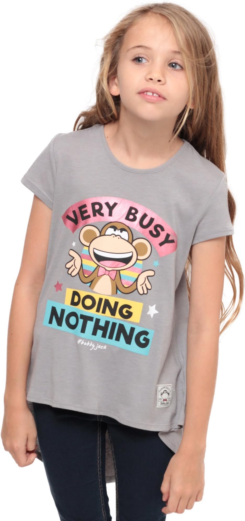 Bobby Jack Very Busy Doing Nothing | Hi-Low Ruffle Back Top - Gray