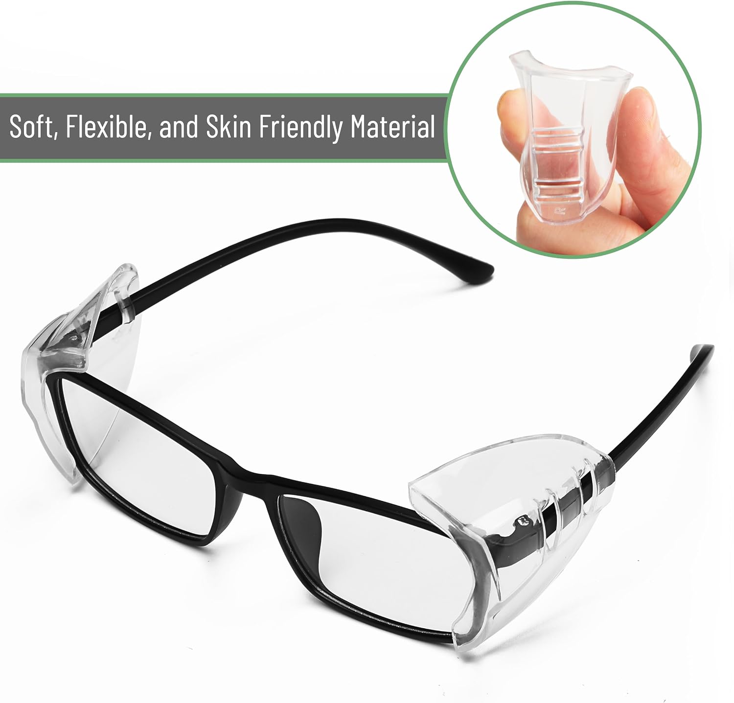 UNCO- Safety Side Shields for Glasses, 2/4/6/10/12/16/20/24/30/32 pcs, Safety Glasses Side Shields for Eyeglasses
