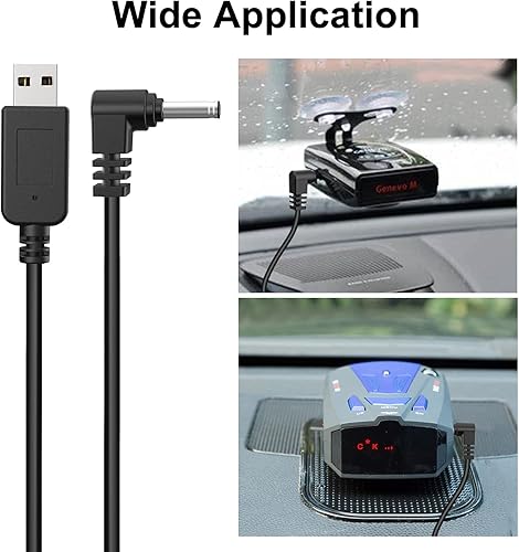 Miniatura 5 de Jsvecip Cable detector de radar, cable de enchufe USB a DC3.5, para Cobra Whistler Escort Valentine One Uniden Beltronics Radar Detector, Cable de