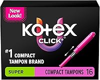 Vista 20 de U by Kotex Click - Tampones compactos, súper absorbencia, sin perfume, 45