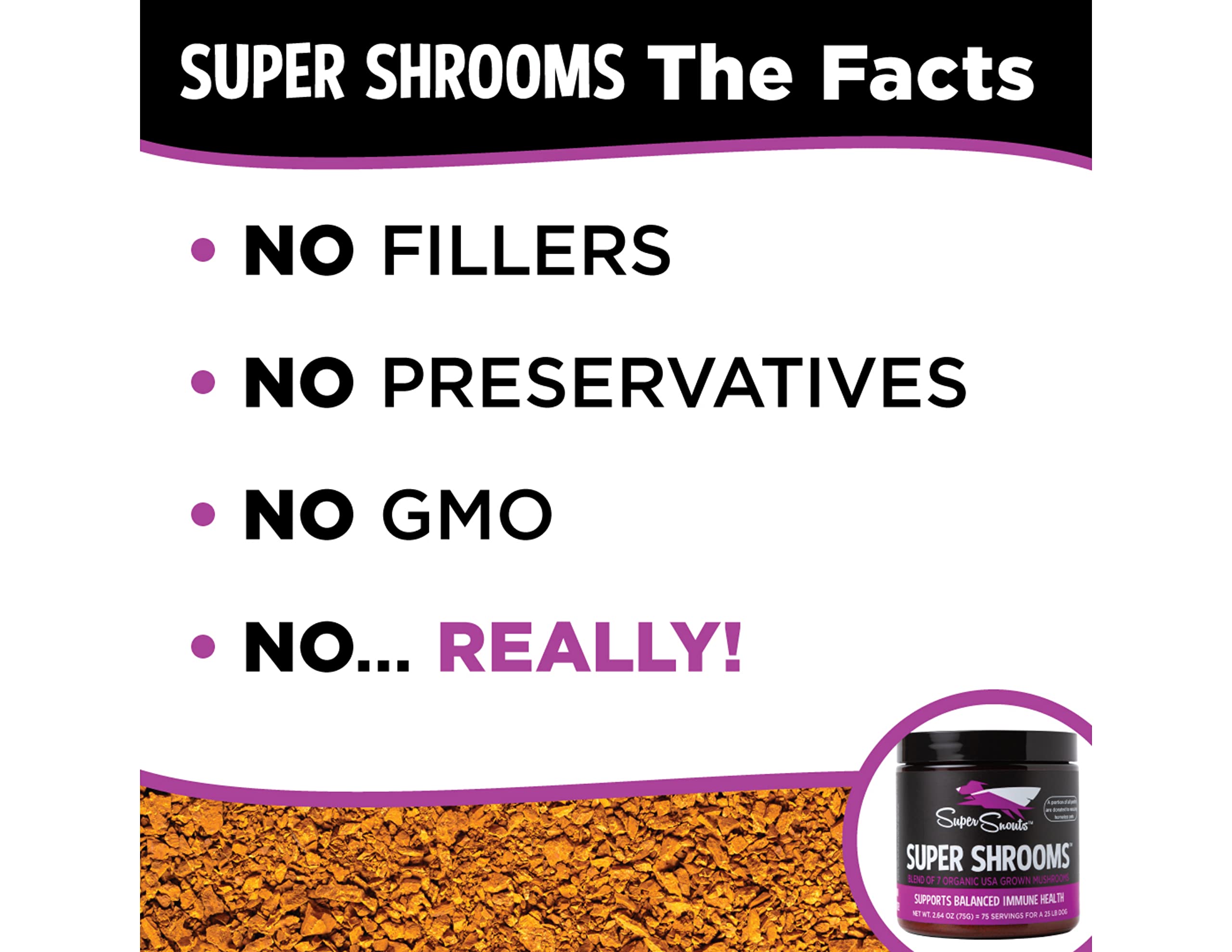 Amazon.com : Super Snouts Super Shrooms Mushroom Immune Support for Dogs  and Cats, 5.28 oz - Made in USA Organic Non-GMO, Immune Health, Strong  Immunity : Pet Supplies