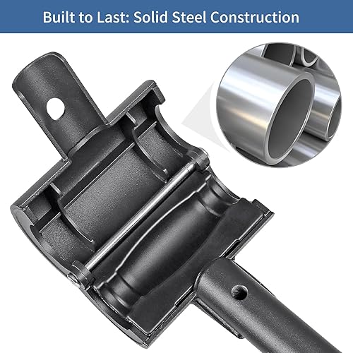 Miniatura 4 de Kipika Barra de trampa olímpica, barra hexagonal, barra de encogimiento, barra de peso muerto con asas plegables, barra de agarre múltiple, barra