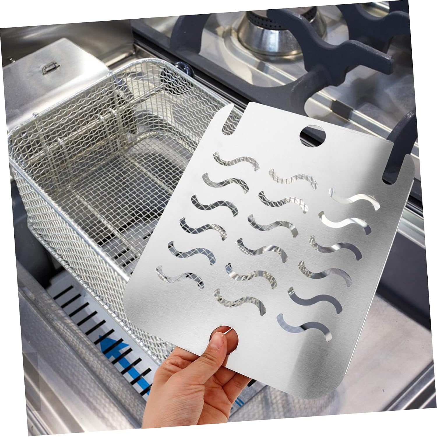 Mobestech Fryer Filter Screen Crumb Screen Replacement Stainless Steel Deep Fryer Accessory