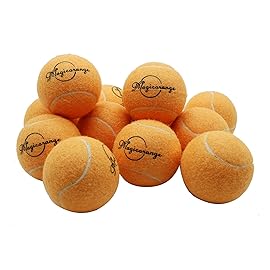 Magicorange Tennis Balls, 12 Pack Advanced Training Tennis Balls Practice Balls, Pet Dog Playing Balls, Come with Mesh Bag for Easy Transport, Good for Beginner Training Ball (Orange)