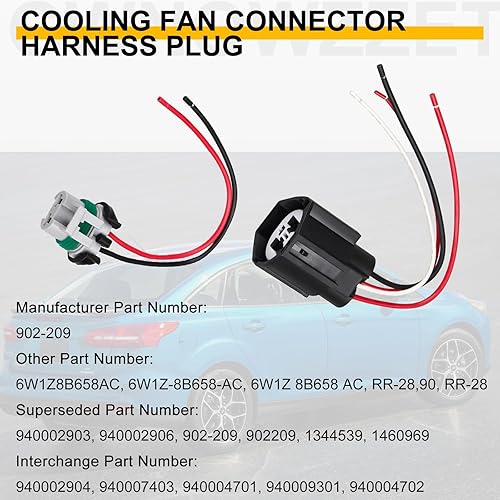 Miniatura 3 de Módulo de relé de control de ventilador de refrigeración Conector Arnés de cables 902-209 para Ford Crown Victoria Focus Lincoln Town Car Mercury