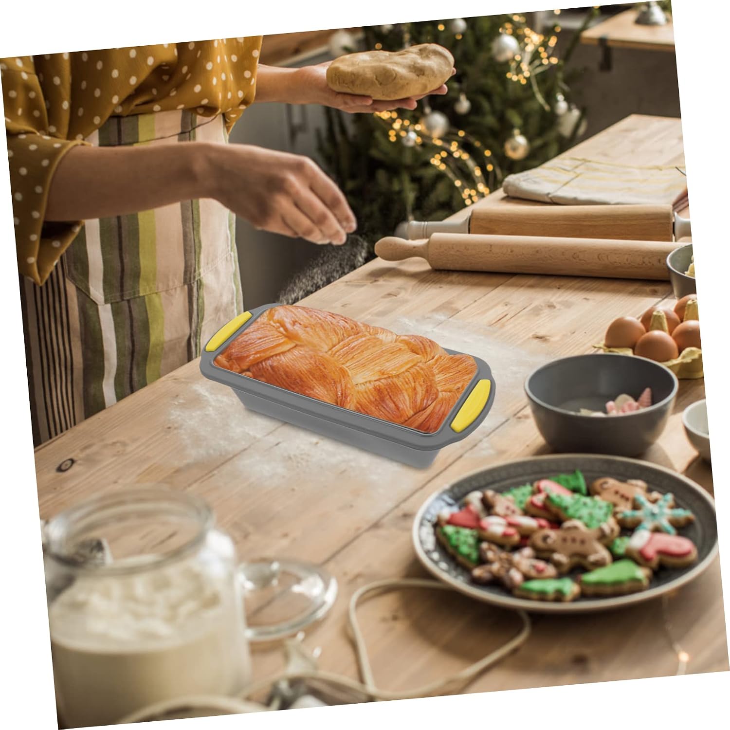 Zerodeko Large Silicone Toast Bake Mold Non-Stick Bread Baking Pan Lid for Home Baking for Sourdough and Toast Loaves