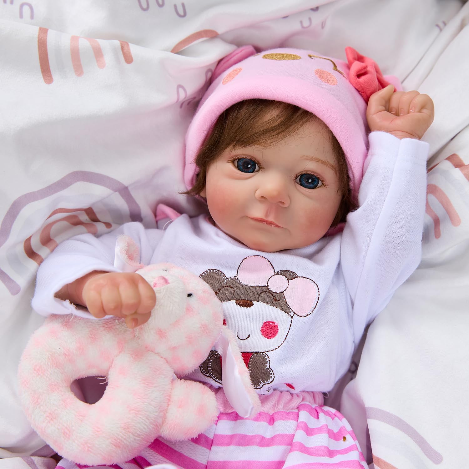 MYREBABY 17" Reborn Baby Doll Lifelike Eyes Open Cute Baby