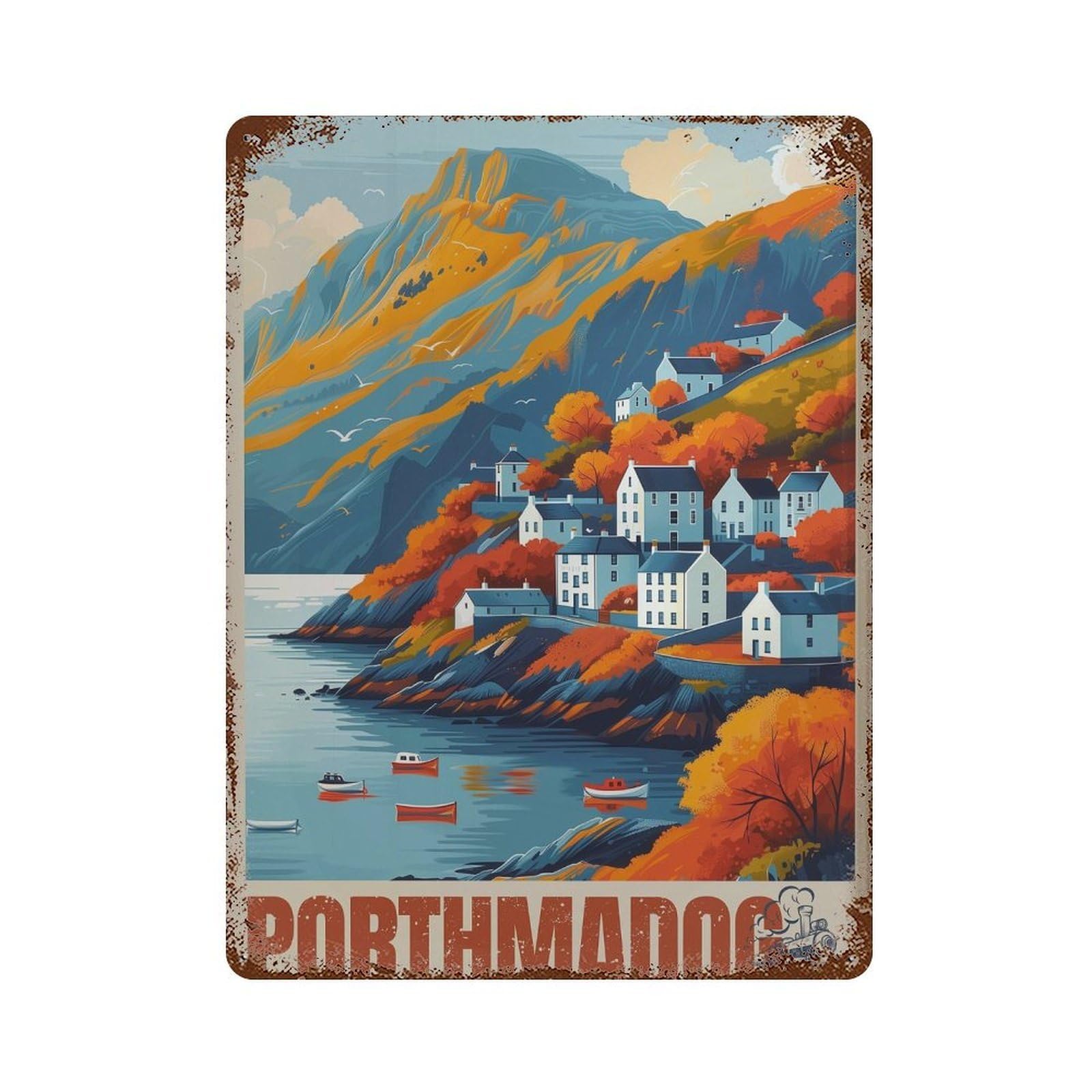 xiaoxiaoshen Porthmadog Wales Travel Snowdonia (2) Wall Decor Art Metal Tin Poster Modern Home Decor Art Home Bar Shop Decorations Vintage Sign 40x30cm