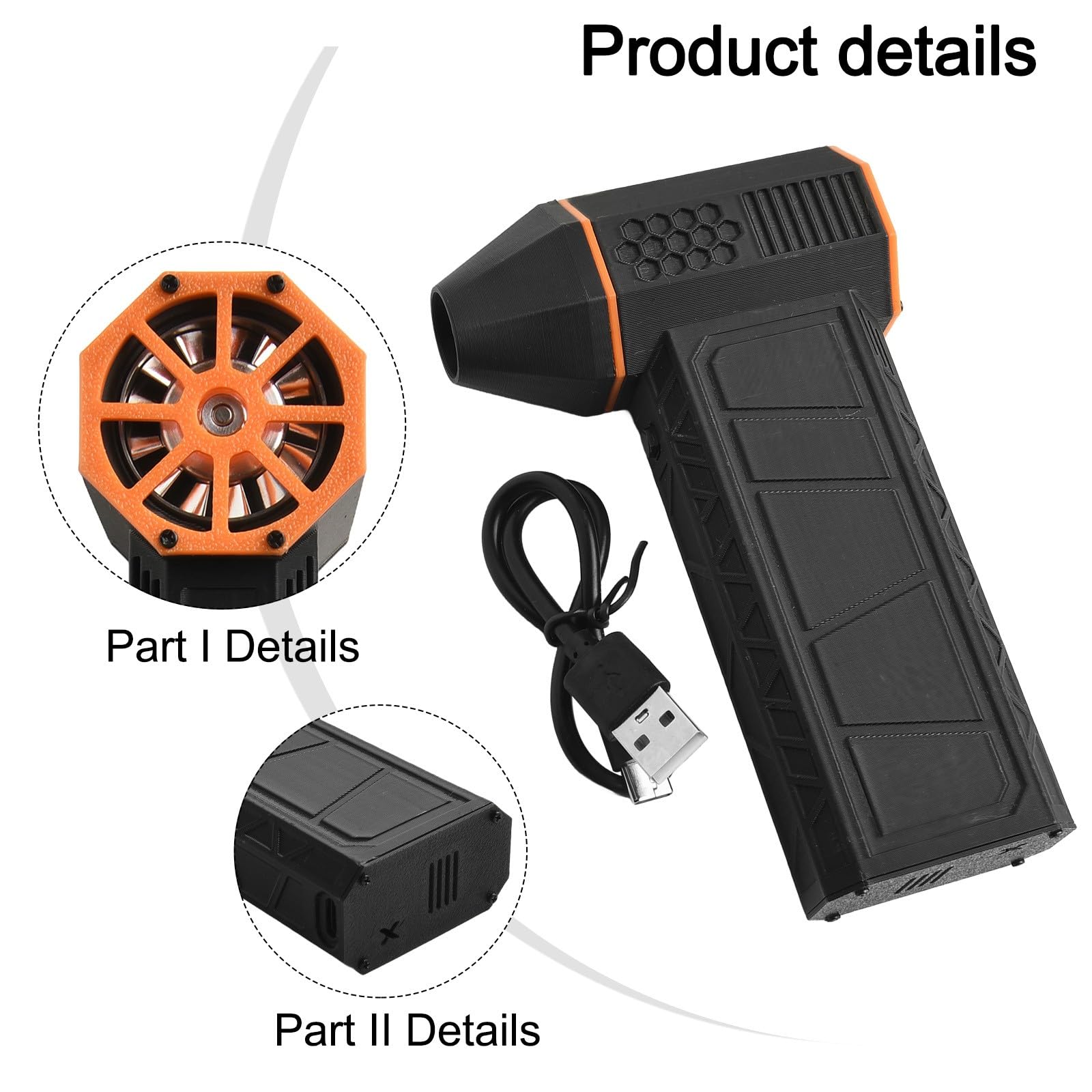 Mini souffleur à jet 130 000 tr/min, compact électrique avec charge de type C pour appareils photo électroniques, voitures et lits gonflables