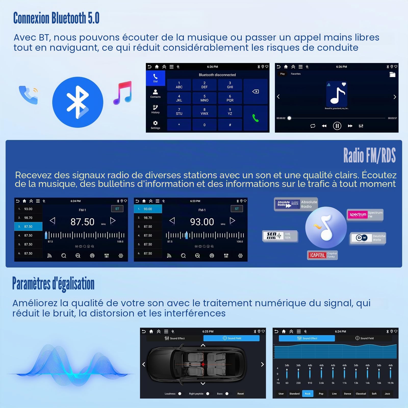 [4G+128G] Inefala Android 15 Autoradio pour Nissan Qashqai J10 2006-2016 avec Wireless Carplay Android Auto, 9" écran Tactile Poste Radio Voiture Bluetooth avec GPS WiFi RDS/FM Caméra de Recul & Mic