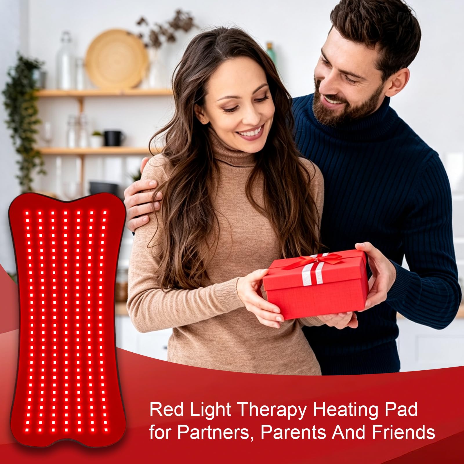 Esterilla de luz roja para cuerpo con 210 ledes, 80 x 35 cm / 80 x 36 cm, 660 nm y 850 nm, luz roja e infrarrojo cercano, 5 niveles de brillo, 5 y 9 ajustes de tiempo, adecuado para piernas, espalda