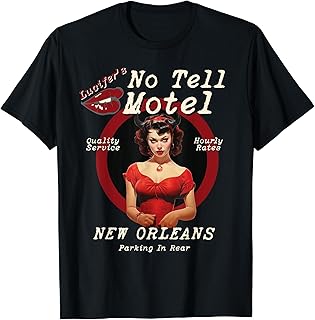 She Devil NEW-ORLEANS No Tell Motel Retro Hourly Rates Hotel T-Shirt