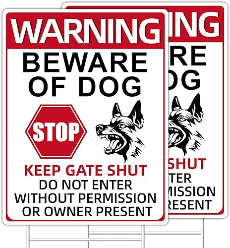 Miniatura 8 de Letreros de "Limpia Después de Tu Perro", Paquete de 2 Estacas de Metal de Doble Cara Tipo H de 13"x10", Letreros de "Sonríe Estás en Cámara",