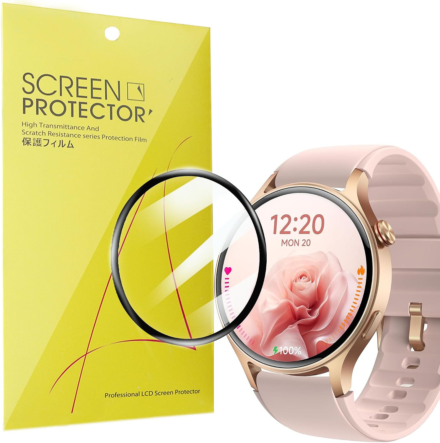 Lamshaw Compatible for Aeac Smart Watch Screen Protector, [3 Pack] 3D Full Coverage PET Soft Screen Protector Film Compatible for Aeac 1.32 Inches Round Smart Watch (3 Pack)