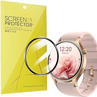 Lamshaw Compatible for Aeac Smart Watch Screen Protector, [3 Pack] 3D Full Coverage PET Soft Screen Protector Film Compatible for Aeac 1.32 Inches Round Smart Watch (3 Pack)