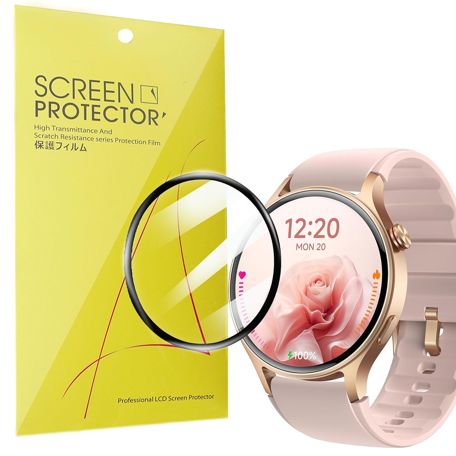 Lamshaw Compatible for Aeac Smart Watch Screen Protector 3 Pack 3D Full Coverage PET Soft Screen Protector Film