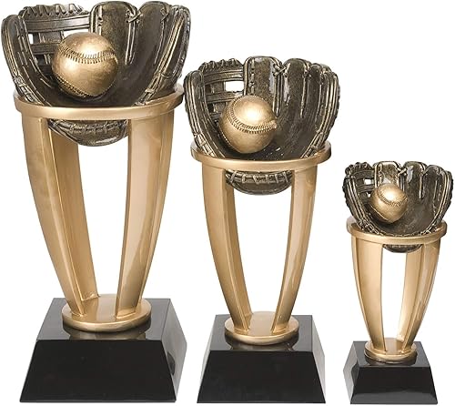 Miniatura 2 de Decade Awards Trofeo de Torre de Oro de Béisbol o Softbol - 7.5 pulgadas de alto  Premio Guante de Oro Grabado - Personalizar ahora