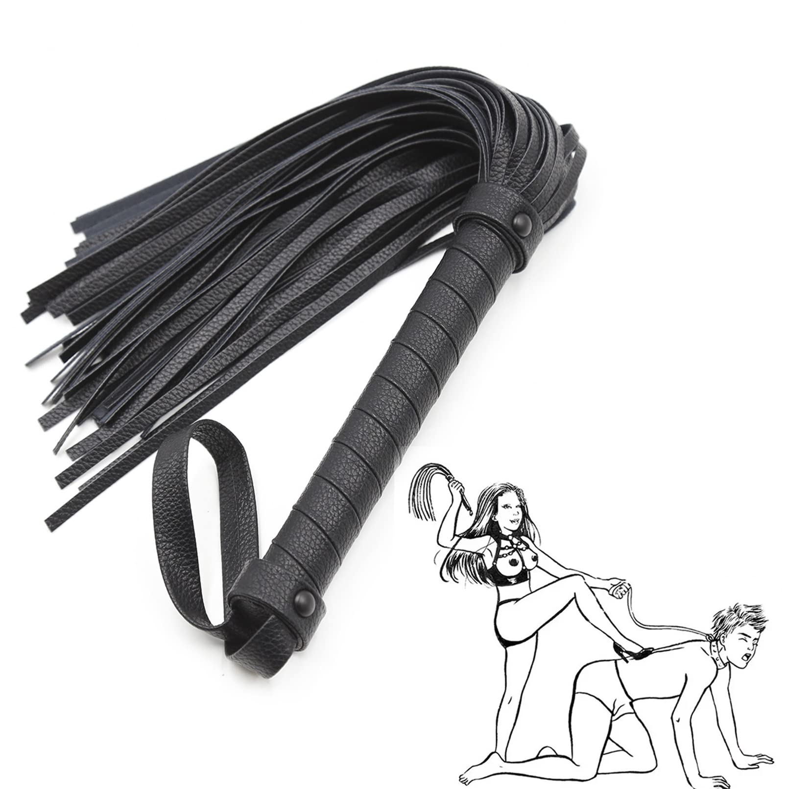 SM Frusta in Pelle Flirt Frusta BDSM Bondage Set Frusta Frusta Sessuale in Pelle PU Sculacciati per Sesso SM Giocattoli Sessuali Sculacciati Sex Toy per Coppie Flogger SM Giochi di Ruolo Nero