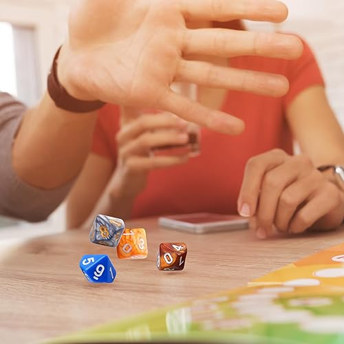 Miniatura 7 de AUSTOR Juego de dados poliédricos D10 de 56 piezas de 10 caras con una bolsa de almacenamiento de terciopelo negro para juegos de mesa DND RPG MTG