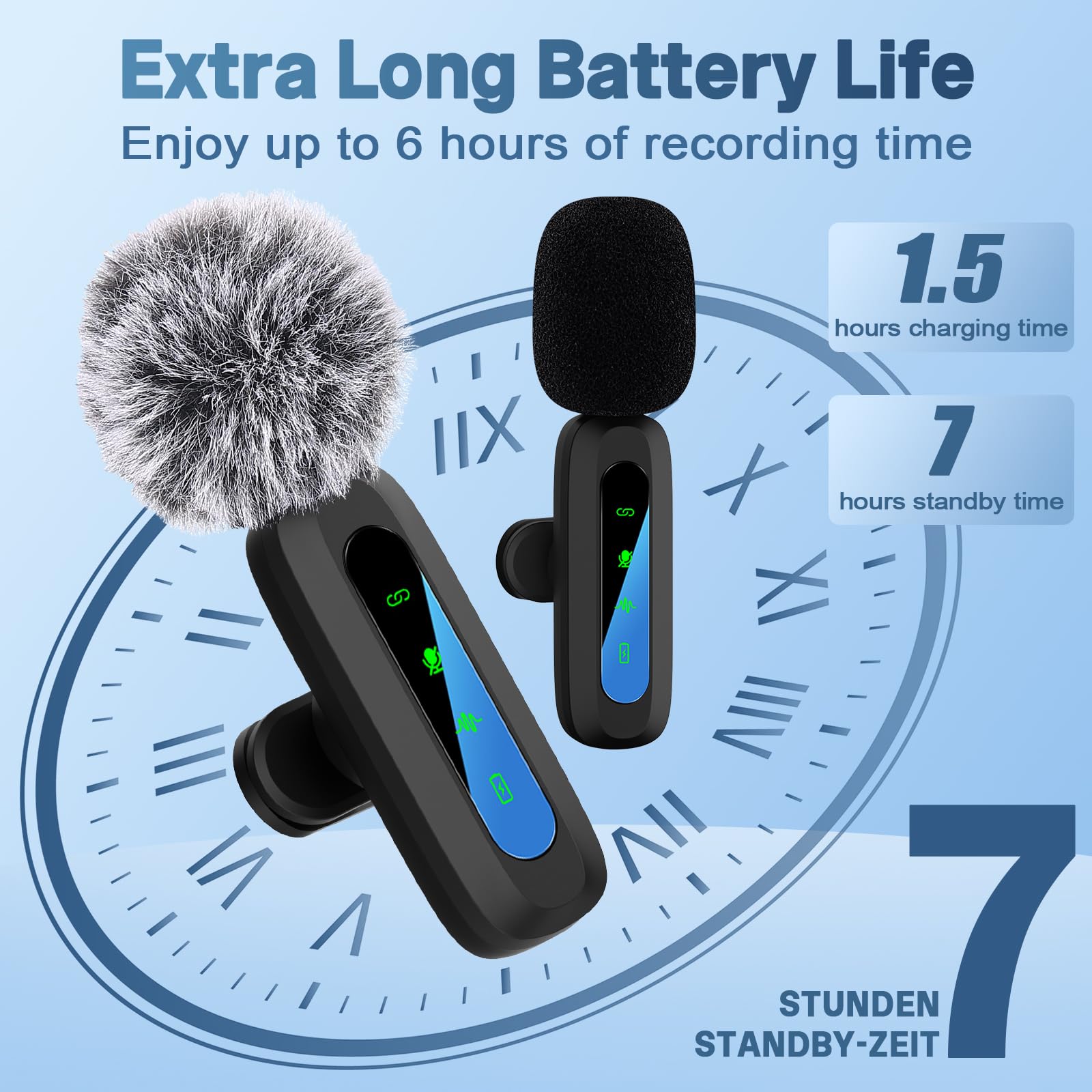 Microfono Lavalier iPhone/Android/PC, senza Fili Type-C/Lightning/USB, Piccolo Microfono per Video, TikTok, YouTube, Vlog, Interviste, Riduzione Rumore, Plug & Play
