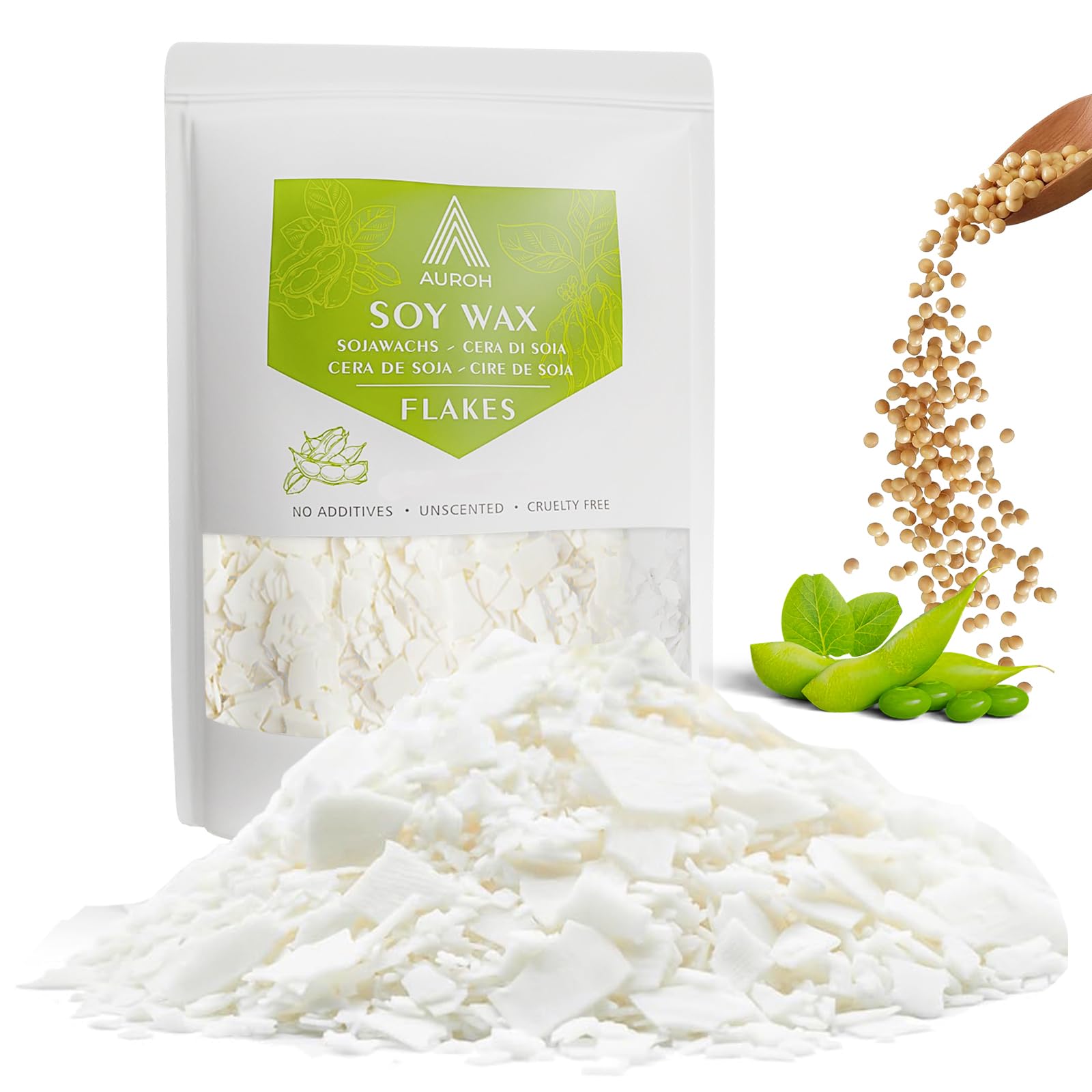 Soy Wax 3KG for Candle Making - Natural SOYA Candle Wax Flakes, Auroh