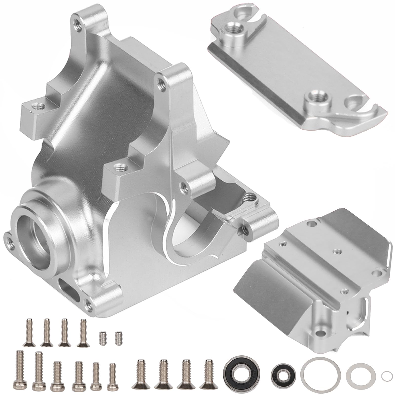 Aluminum Gearbox Case Set HD for 6S ARRMA 1/8 Kraton/Notorious/Outcast/Talion/Typhon 1/7 Mojave/Felony/Infraction BLX RC Car Alloy Diff Gearbox Housing, Differential AR310854 (Silvery 6061 Aluminum)
