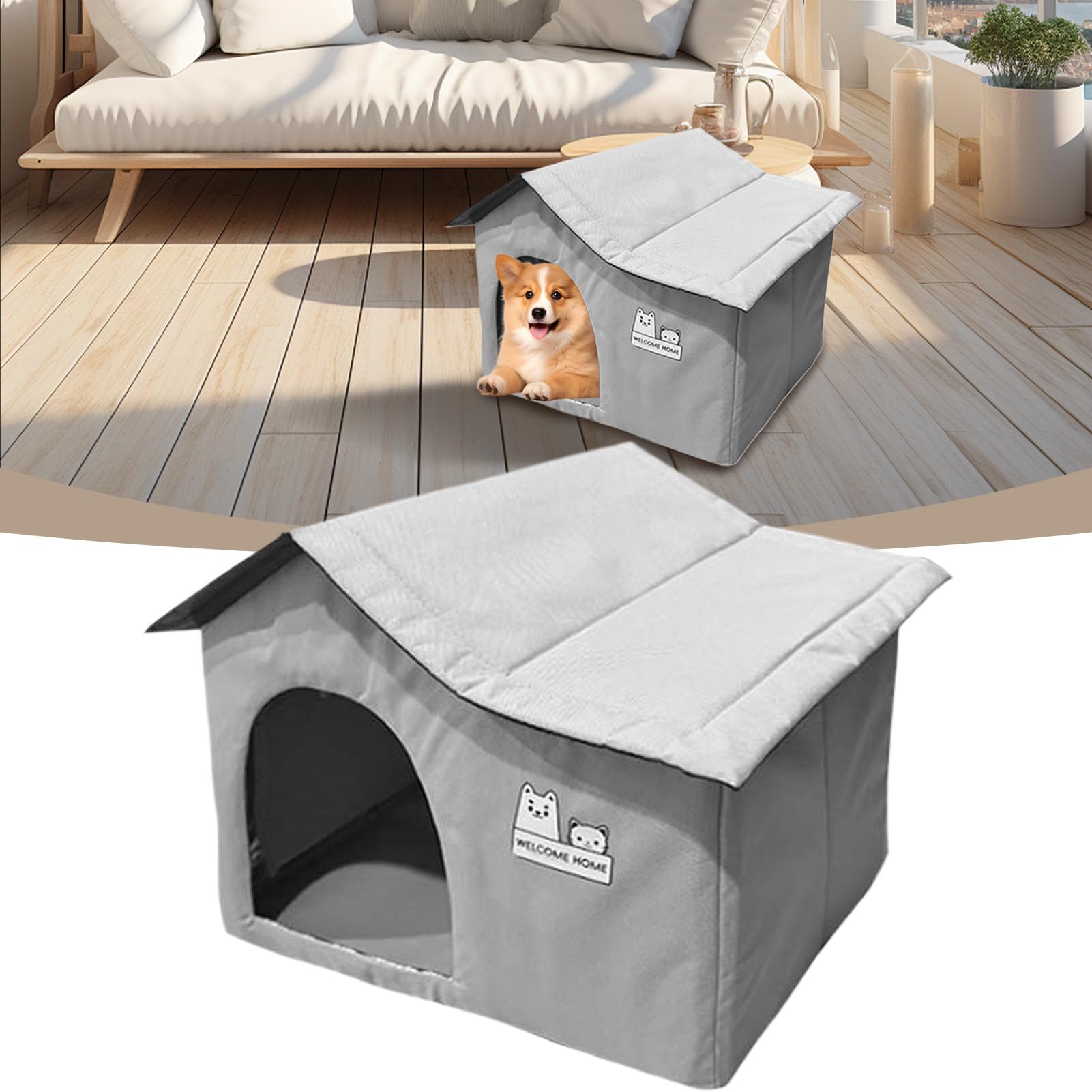 Cuccia per cani da interni, grotta refrigerante per animali domestici, per esterni, per interni e cuccioli, grotta di raffreddamento per animali domestici e gatti, per camera da letto, soggiorno