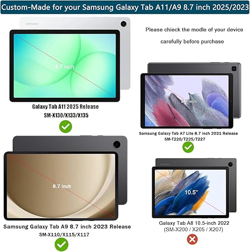 Miniatura 2 de DJ&RPPQ - Funda para niños para Samsung Galaxy Tab A7 Lite de 8.7 pulgadas 2021, ligera, a prueba de golpes, a prueba de niños, linda funda con asa