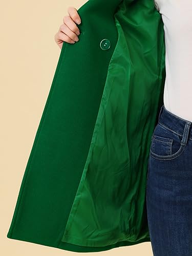 Miniatura 5 de Allegra K Abrigos de invierno con solapa muesca y doble botonadura para mujer