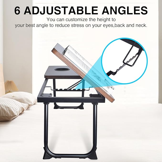 Mesa para cama portátil plegable y ajustable 28.6" miniatura 5