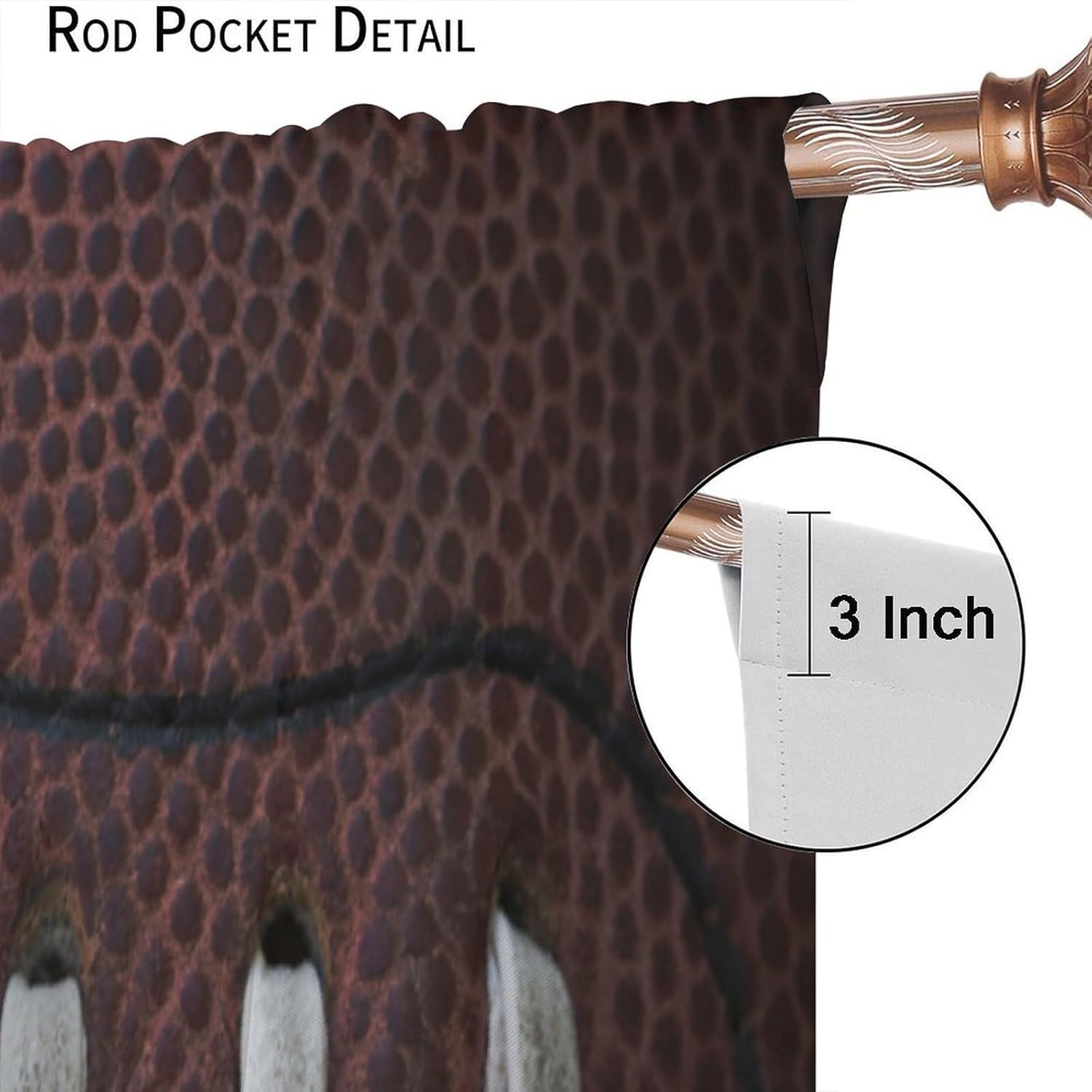 Sports Curtains American Football Traditional Blackout Window Drapes for Boys Kids Bedroom Living Room Kitchen Cafe Decor （W21xL45 Inch） x2 Panels