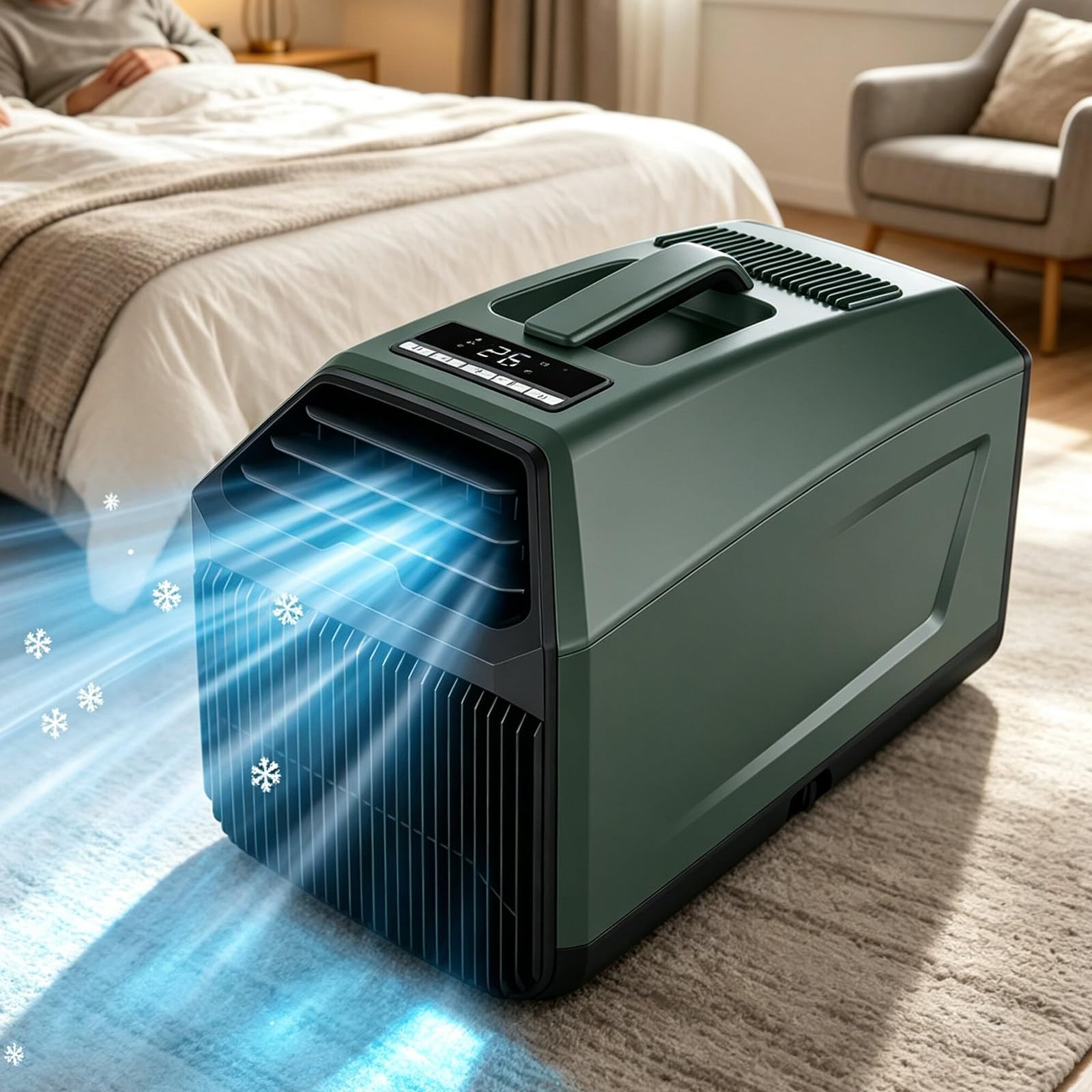 Mini Ac Unit,Cooling/Dehumidification/Fan/Sleep Modes 1300W-Green