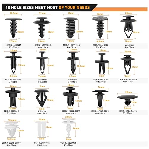 Vista 25 de GOOACC 50 Uds. Clips de moldeo de guardia de piedra de coche, clips de remache para Mazda KD53-51-SJ3A CX-5 con anillo de sello 50 clips para Mazda