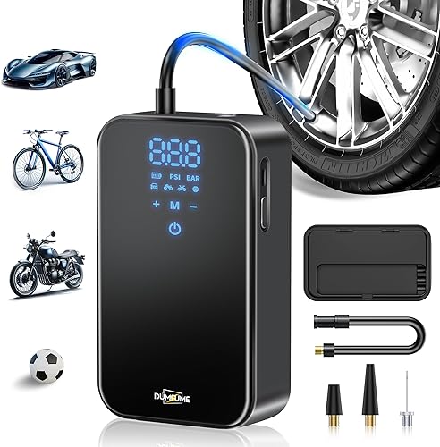 Inflador de neumáticos, compresor de aire portátil, inflador de neumáticos inteligente de un clic con medidor de presión de neumáticos (150 PSI)