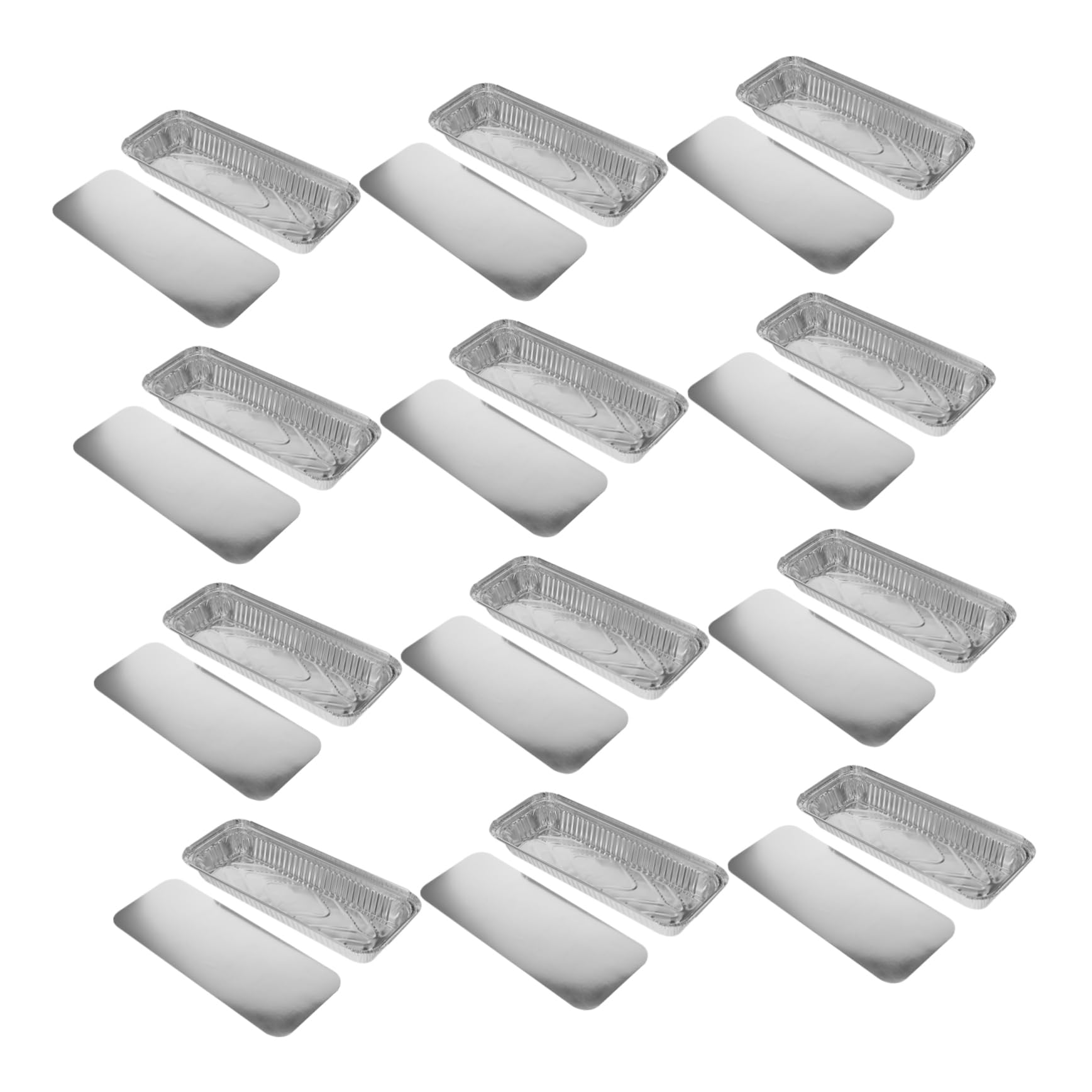 Mikinona Disposable Foil Barbecue Pans with Lids Drip Pans for Takeaway for Food Storage and Grilling