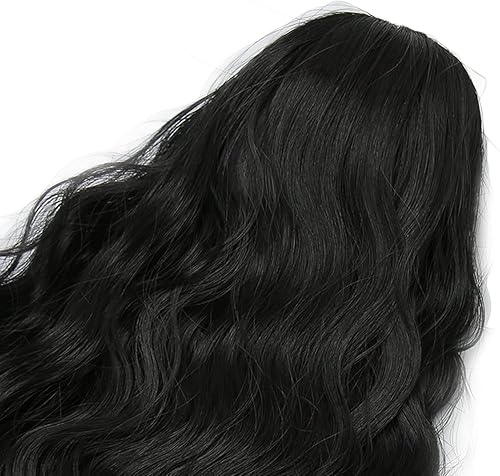 Miniatura 8 de Peluca de muñeca articulada, malla transpirable rizada 1/6 peluca de muñeca con flequillo para vestir muñeca (negro)