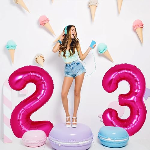 Miniatura 7 de Giant 40 Inch Hot Pink Number 8 Balloon 8th Birthday Balloon  Helium 8 Balloon Number Pink 8th Birthday Party Decors for Kids Boys Girls Pink Number