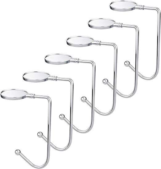 Komotu Christmas Stocking Holder for Mantle - 6 Pack Non-Slip Stocking Mantel Holders Hooks Hanger for Christmas Xmas Fireplace and Party Decoration (Silver)