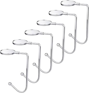 Komotu Christmas Stocking Holder for Mantle - 6 Pack Non-Slip Stocking Mantel Holders Hooks Hanger for Christmas Xmas Fireplace and Party Decoration Silver
