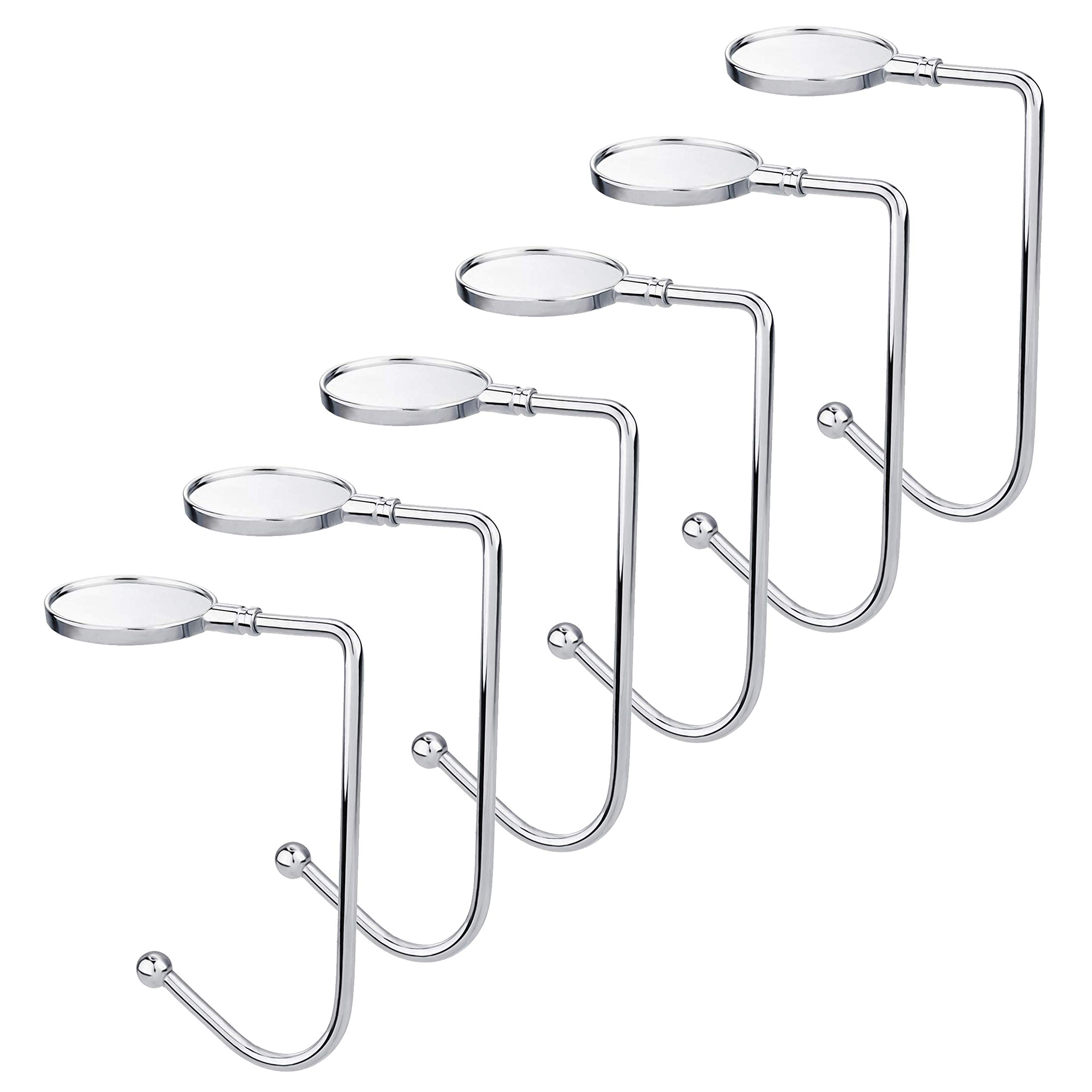 Komotu6 Pieces Christmas Stocking Holders Mantel Hooks Hanger Christmas Safety Hang Grip Stockings Clip for Christmas Party Decoration, Silver