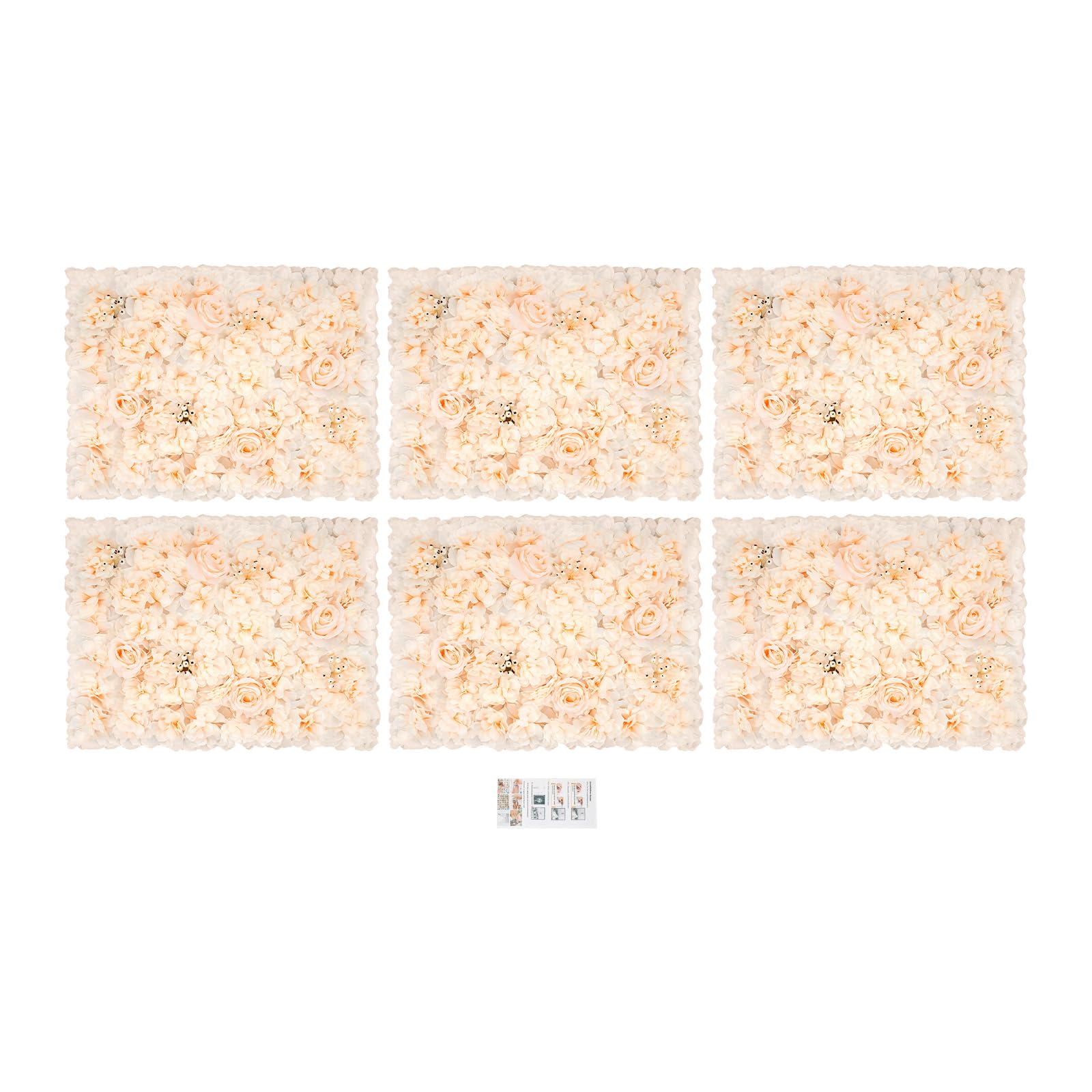 6 Stück Künstliche Blumenwand Rosenwand Hintergrund HochzeitKunstblumen Panel DIY, für Hochzeit Party Heimdekoration Gärten Wohnzimmern, Balkonen, Hintergründen Hochzeitsfotos Dekor, 40x60cm